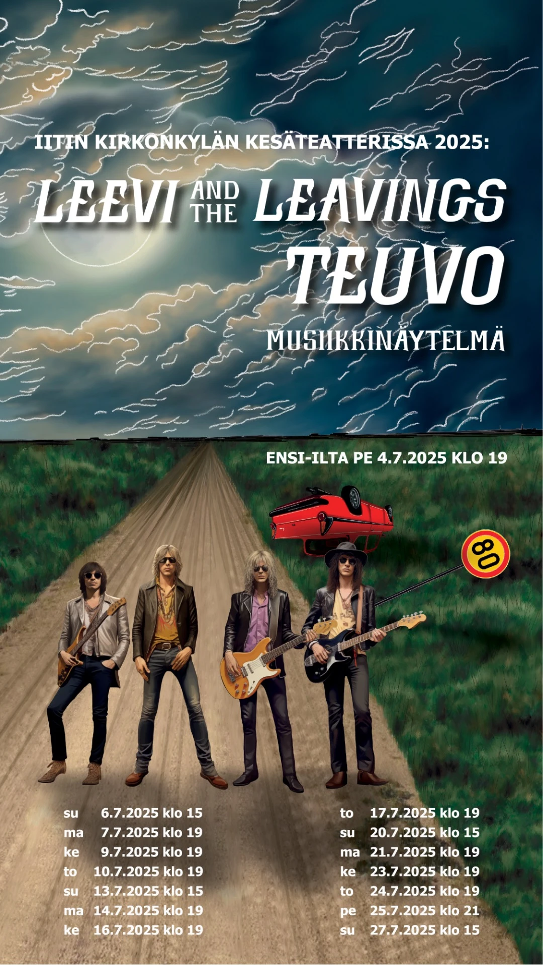 Sade ei ole este Iitin kesäteatterin yleisölle, kun tullaan nauttimaan Leevi ja Leavingsin musiikin rytmittämistä Teuvo-näytelmän esityksistä 3 Sade ei ole este Iitin kesäteatterin yleisölle, kun tullaan nauttimaan Leevi ja Leavingsin musiikin rytmittämistä Teuvo-näytelmän esityksistä 3