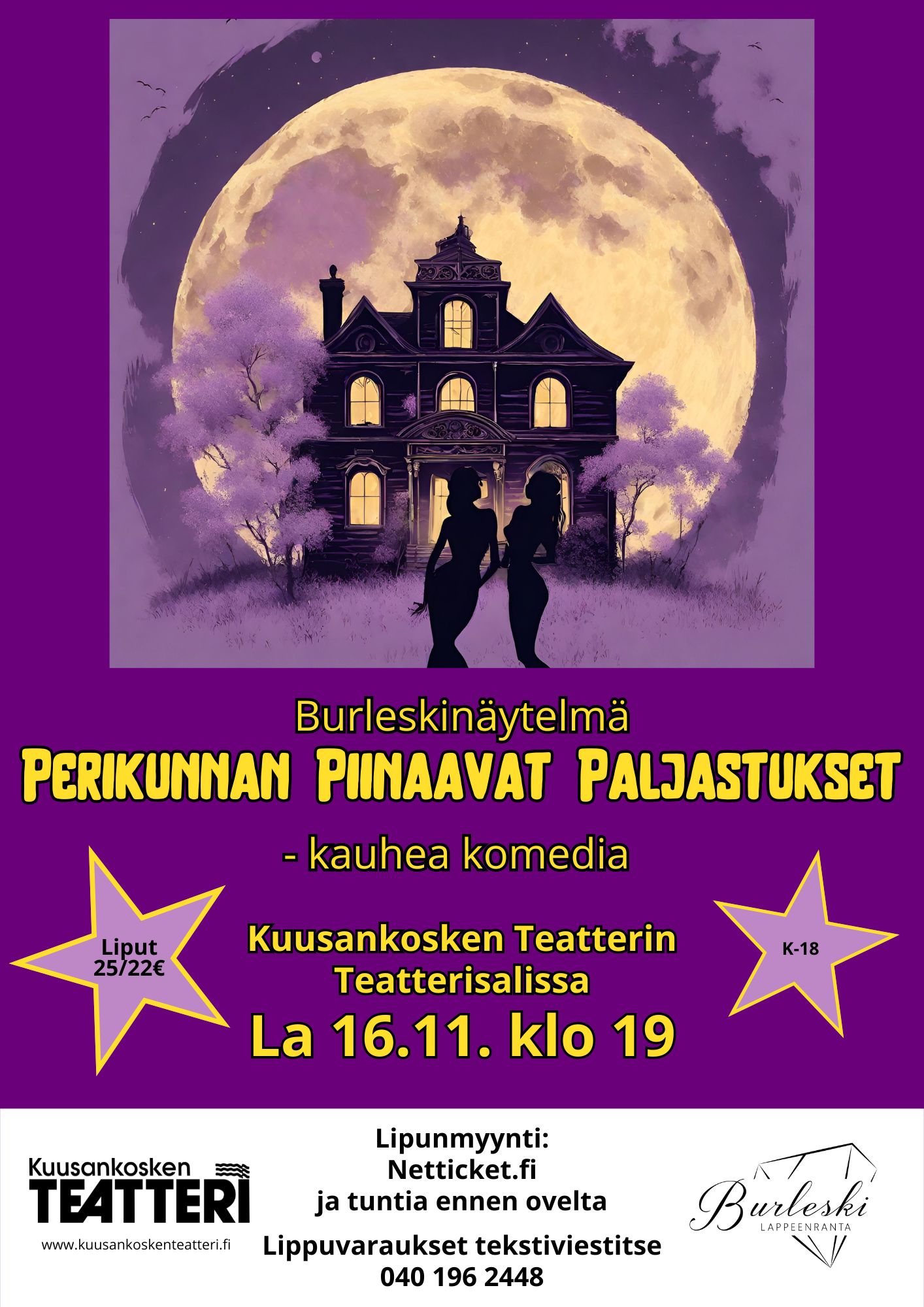 Kuusankosken Teatterissa Pulkkinen Live Show 26.9. sekä muita vierailuesityksiä ja 25.10.2024 alkaen Joki jää – Pohjoinen Kymenlaakso kahel nakil 5